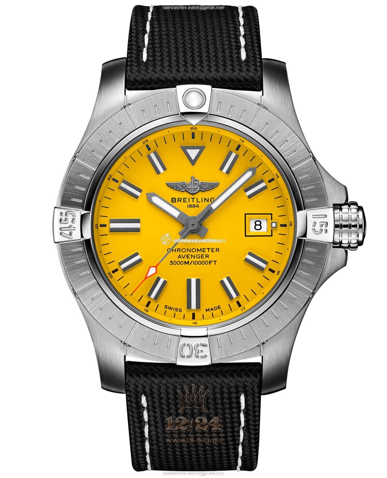 Breitling Avenger Watch A17319101I1X2 45 mm Stainless steel Case Yellow Dial
