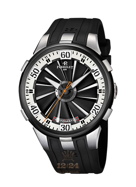 Perrelet Turbine Watch A1050/4 48 mm Stainless steel Titanium PVD coating Case Black Silver Dial
