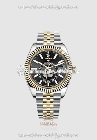 Rolex Sky-Dweller Watch 326933-0005 42 mm Stainless steel Yellow gold Case Black Dial