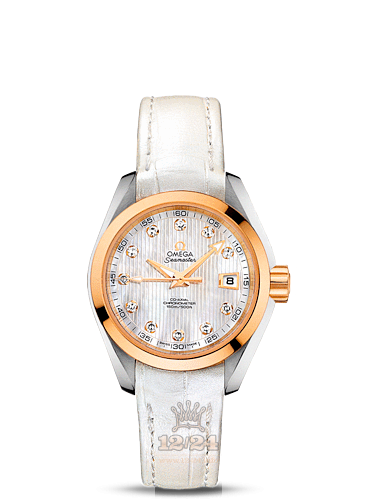 Omega Aqua Terra 150 M Watch 231.23.30.20.55.002 30 mm Steel / Yellow gold Case White Dial