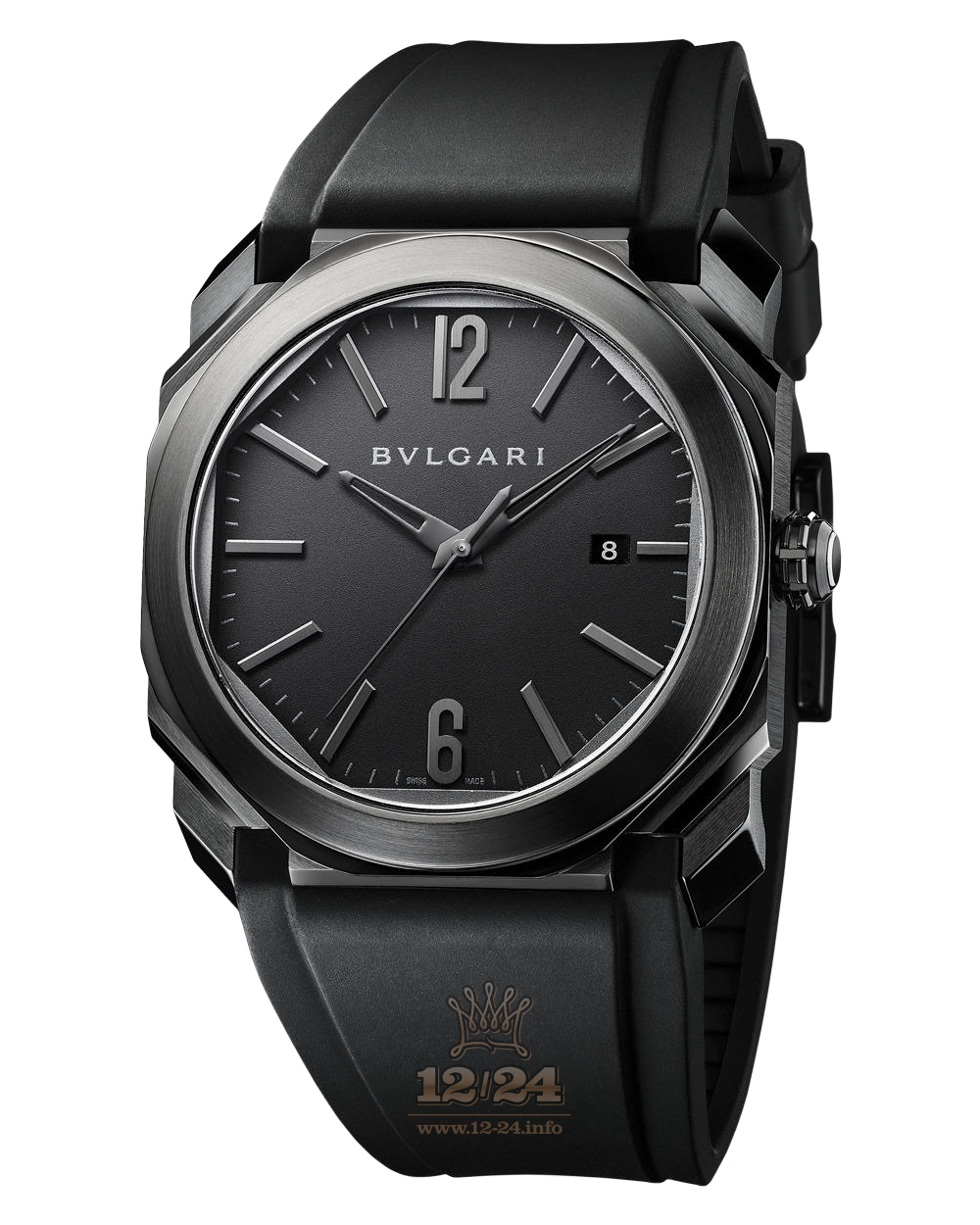 Bvlgari Octo Watch 102737 BGO41BBSVD/N 41 mm Stainless steel DLC coating Case Black Dial