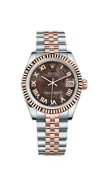 Rolex Lady-Datejust Watch 178271-0031 31 mm Steel / Pink gold Case Black Dial