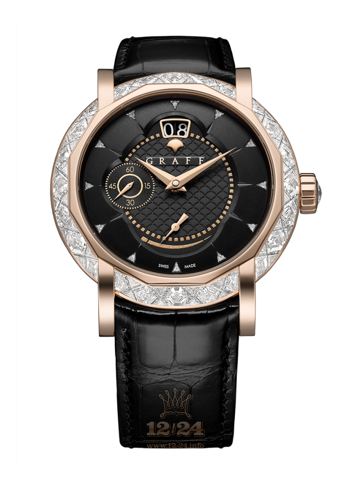Graff GraffStar Watch GS45PGDBL3 45 mm Pink gold Case Black Dial