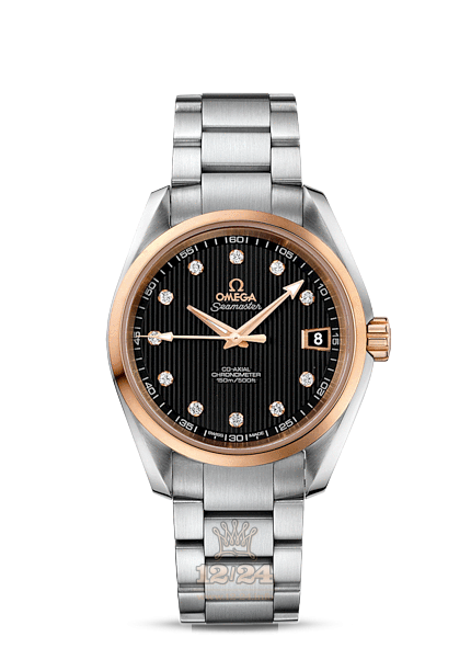 Omega Aqua Terra 150 M Watch 231.20.39.21.51.003 38 mm Steel / Pink gold Case Black Dial