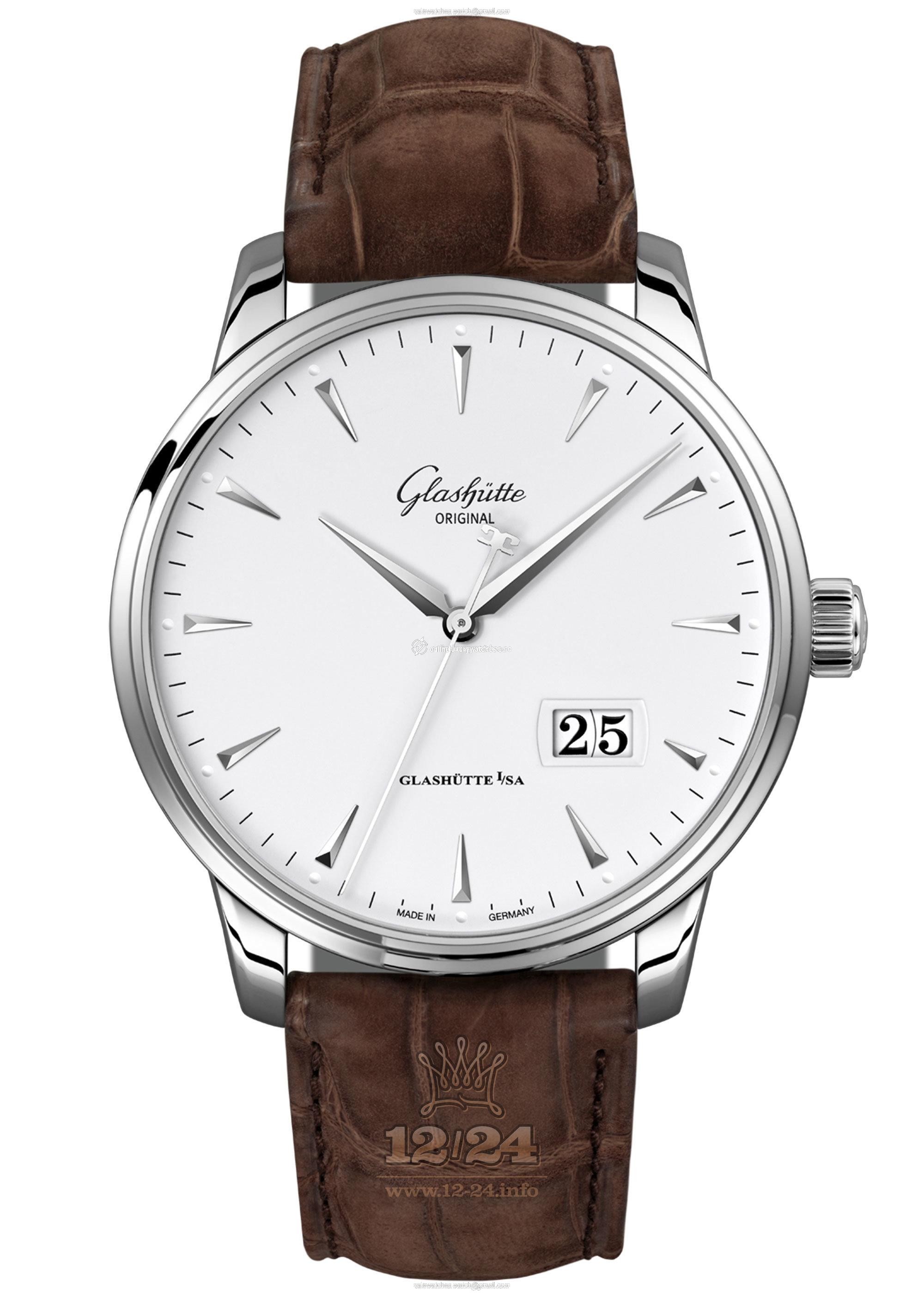 Glashutte Senator Watch 1-36-03-05-02-02 42 mm Stainless steel Case White Dial