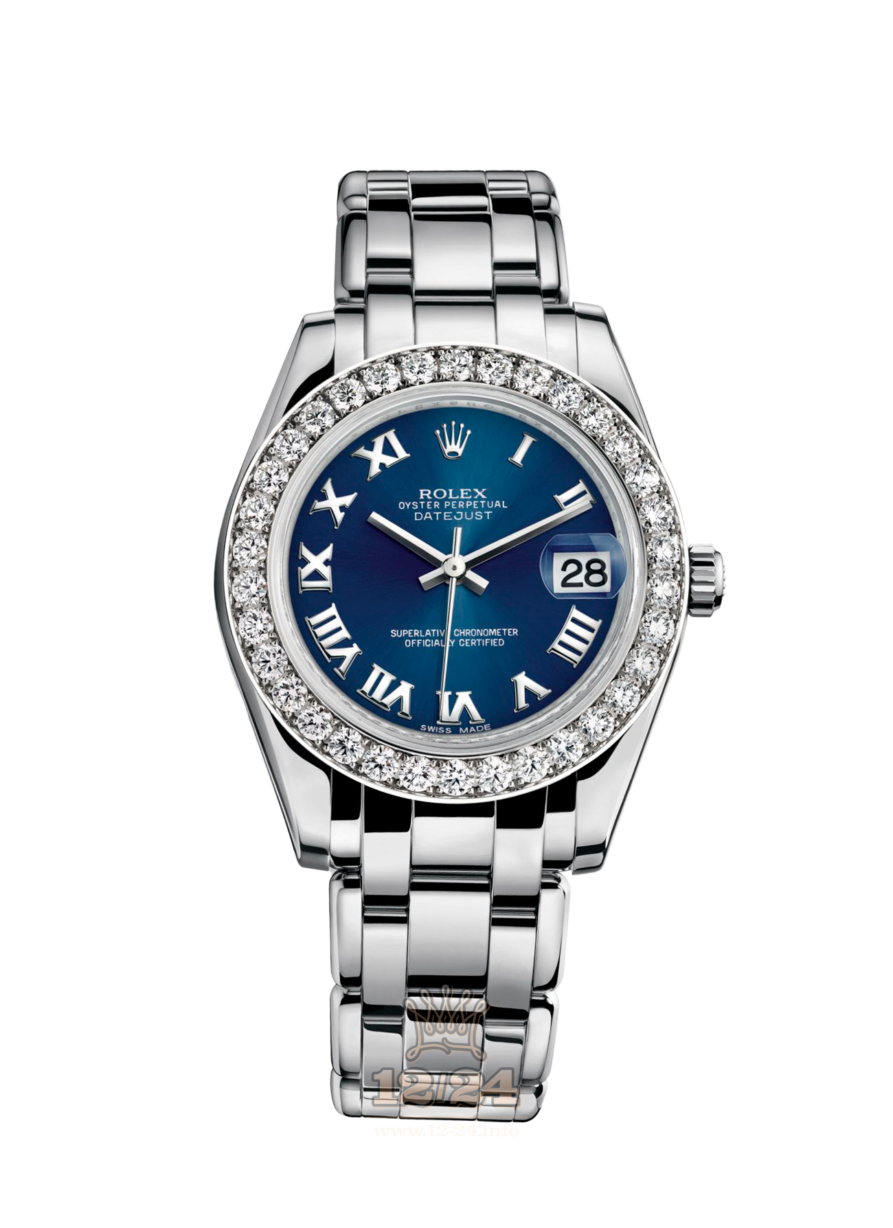 Rolex Pearlmaster Watch 81299-0039 34 mm White gold Case Dark blue Dial