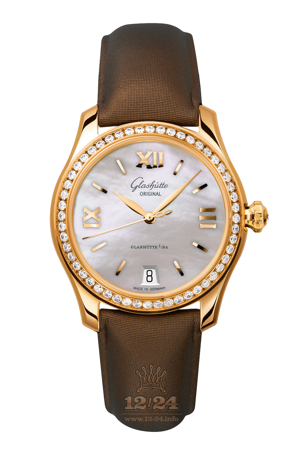 Glashutte Ladies Watch 1-39-22-09-11-04 36 mm Pink gold Case Silver Dial