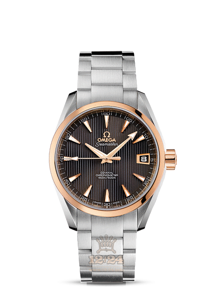 Omega Aqua Terra 150 M Watch 231.20.39.21.06.003 38 mm Steel / Pink gold Case Gray Dial