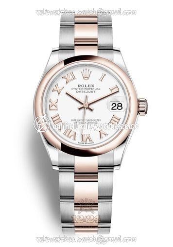 Rolex Datejust Watch 278241-0001 31 mm Stainless steel Pink gold Case White Dial
