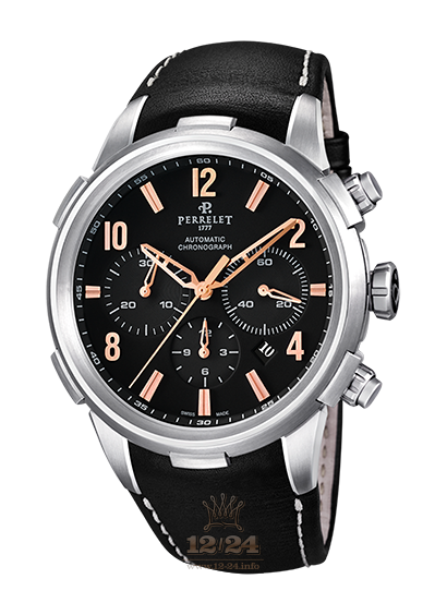 Perrelet First Class Watch A1069/3 44 mm Stainless steel Case Black Dial