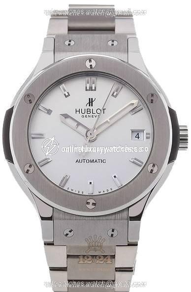 Hublot Classic Fusion Watch 585.NX.2610.NX 33 mm Titanium Case White Dial