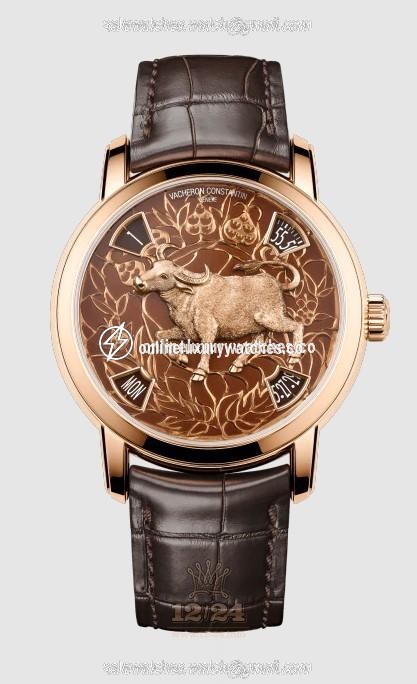 Vacheron Constantin Metiers d Art Watch 86073/000R-B646 40 mm Pink gold Case Brown (chocolate) Dial