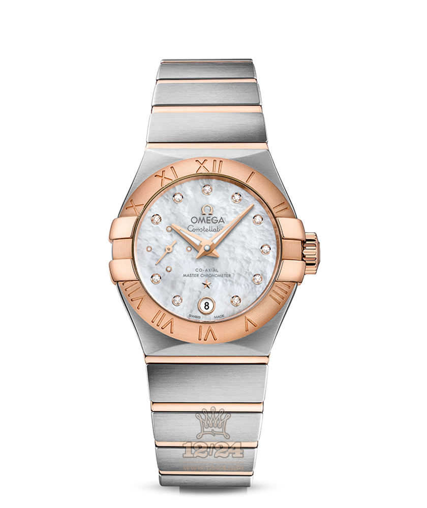Omega Constellation Watch 127.20.27.20.55.001 27 mm Steel / Pink gold Case White Dial