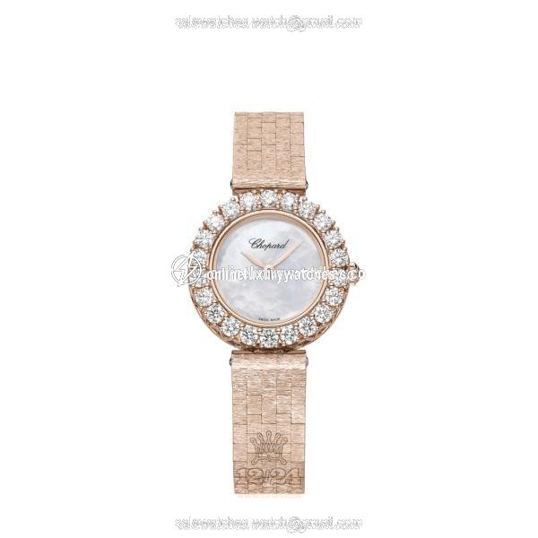 Chopard L Heure du Diamant Watch 10A178-5101 26 mm Pink gold Case White Dial