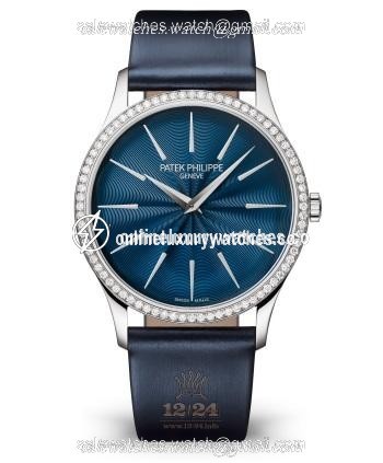 Patek Philippe Calatrava Watch 4997-200G-001 35 mm White gold Case Dark blue Dial