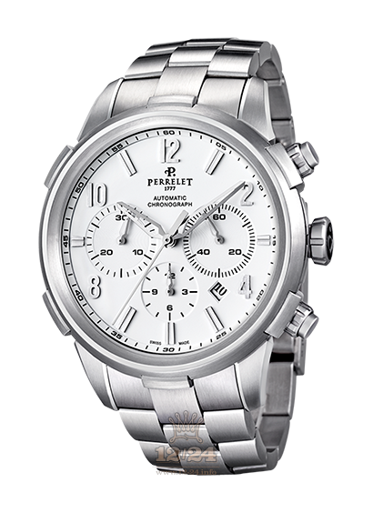 Perrelet First Class Watch A1069/A 44 mm Stainless steel Case White Dial