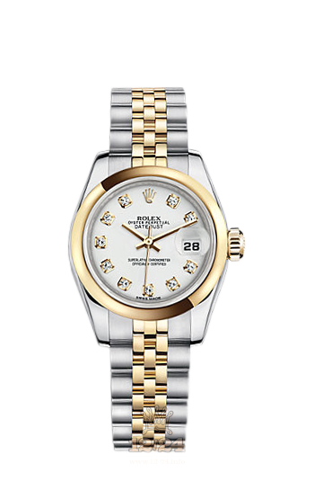 Rolex Lady-Datejust Watch 179163-0100 26 mm Steel / Yellow gold Case White Dial