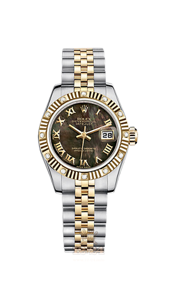 Rolex Lady-Datejust Watch 179313-0015 26 mm Steel / Yellow gold Case Black Dial
