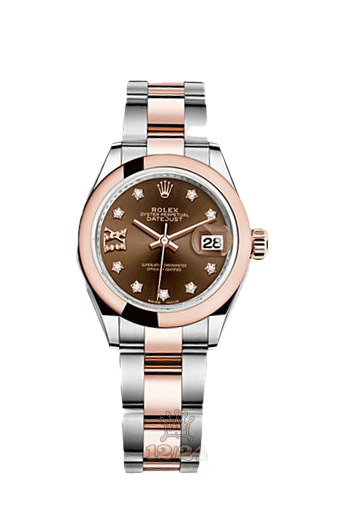 Rolex Datejust Watch 279161-0004 28 mm Steel / Pink gold Case Brown (chocolate) Dial