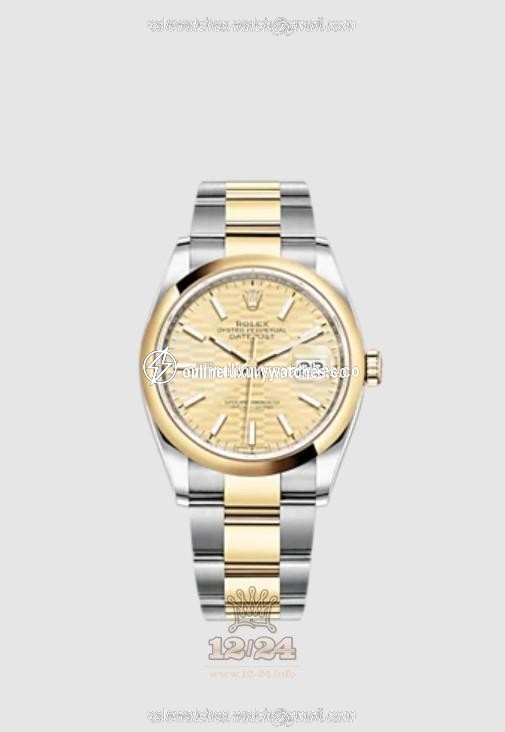 Rolex Datejust Watch 126203-0040 36 mm Stainless steel Yellow gold Case Golden Dial