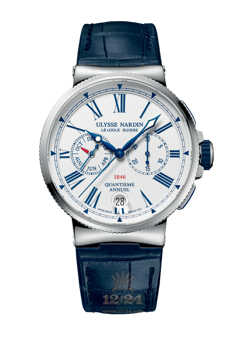 Ulysse Nardin Marine Watch 1533-150/E0 43 mm Stainless steel Case White Dial