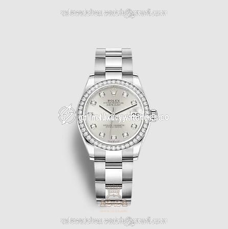 Rolex Datejust Watch 278384rbr-0033 31 mm Stainless steel White gold Case Silver Dial