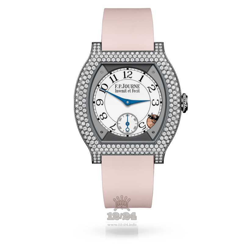 F.P.Journe Elegante Watch 40 mm titanium 12 rows of diamonds 40 mm Titanium Case White Dial