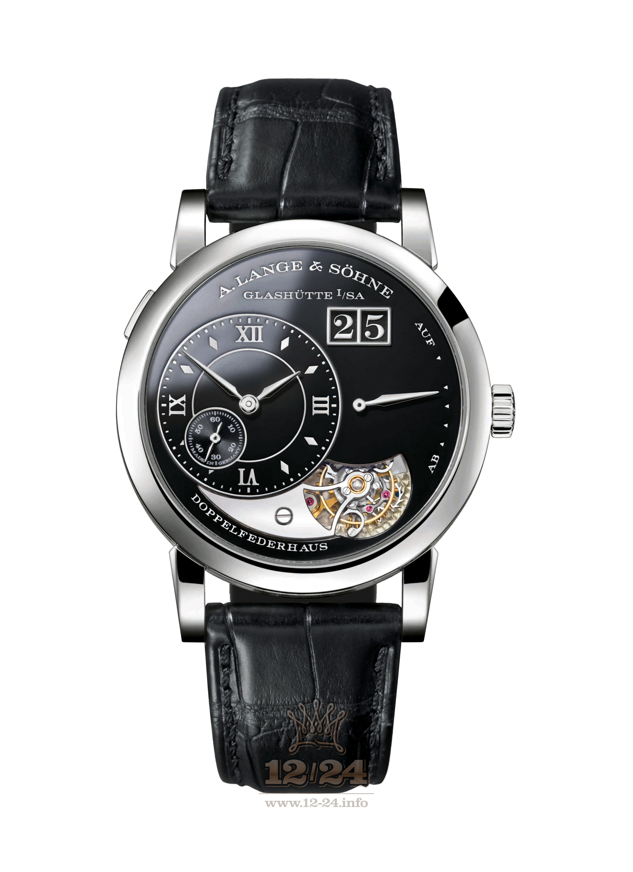 A.Lange & Sohne Lange 1 Watch 704.048 38 mm Platinum Case Black Dial