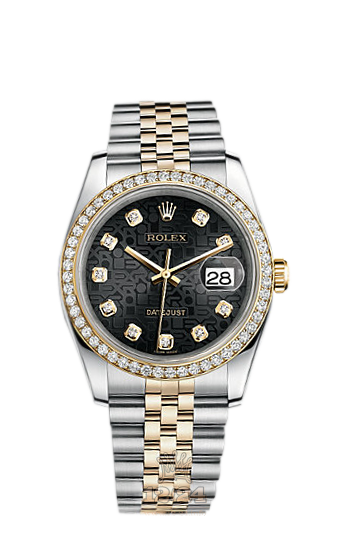 Rolex Datejust Watch 116243-0015 36 mm Steel / Yellow gold Case Black Dial