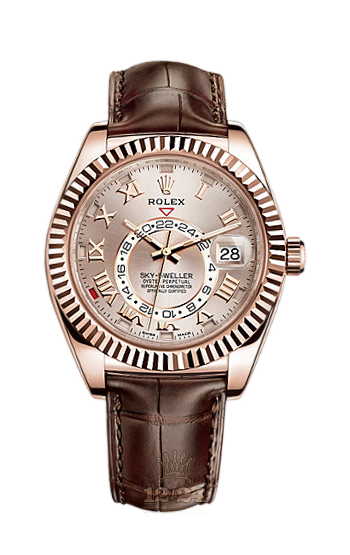 Rolex Sky-Dweller Watch 326135-0004 42 mm Pink gold Case Golden Pink Dial