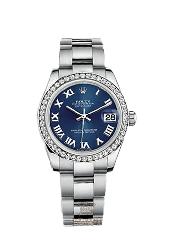 Rolex Datejust Watch 178384-0058 31 mm Steel / White gold Case Dark blue Dial