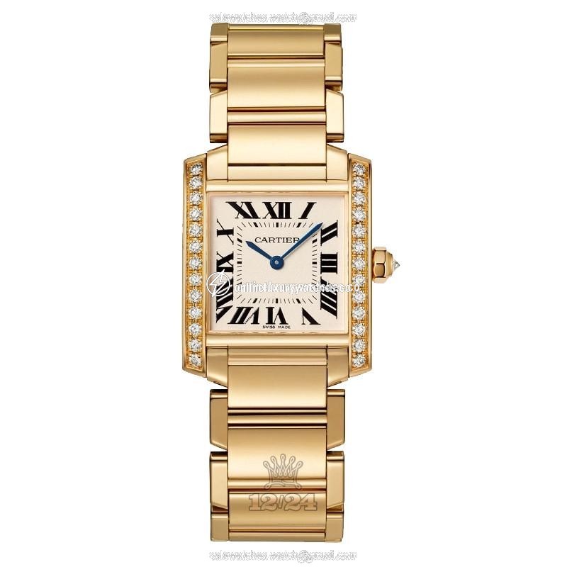 Cartier Tank Watch WJTA0024 30 mm Yellow gold Case Golden Dial