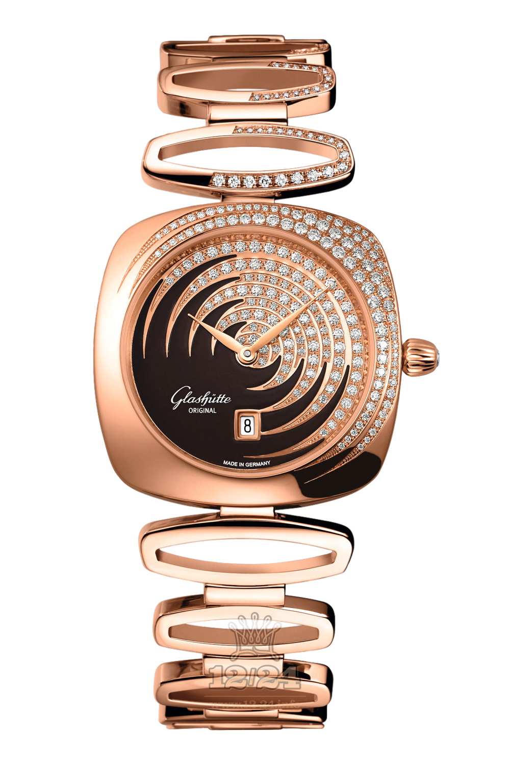 Glashutte Ladies Watch 1-03-01-04-15-11 31 mm Pink gold Case Golden Brown (chocolate) Dial