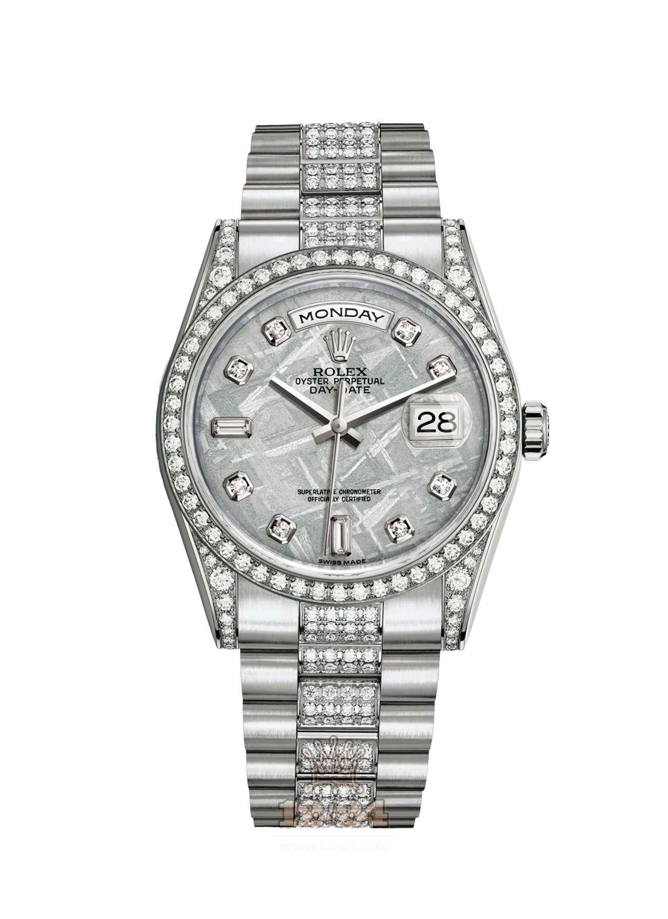 Rolex Day-Date Watch 118389-0101 36 mm White gold Case Silver Dial