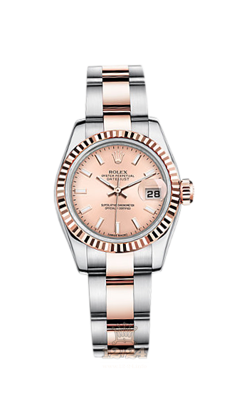 Rolex Lady-Datejust Watch 179171-0029 26 mm Steel / Pink gold Case Pink Dial