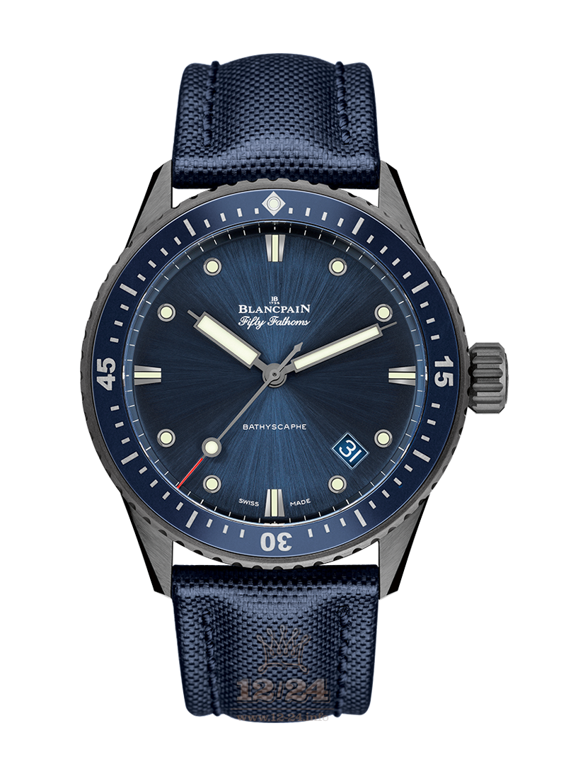 Blancpain Fifty Fathoms Watch 5000-0240-O52A 44 mm Ceramics Case Dark blue Dial
