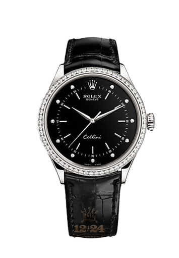 Rolex Cellini Watch 50709rbr-0008 39 mm White gold Case Black Dial