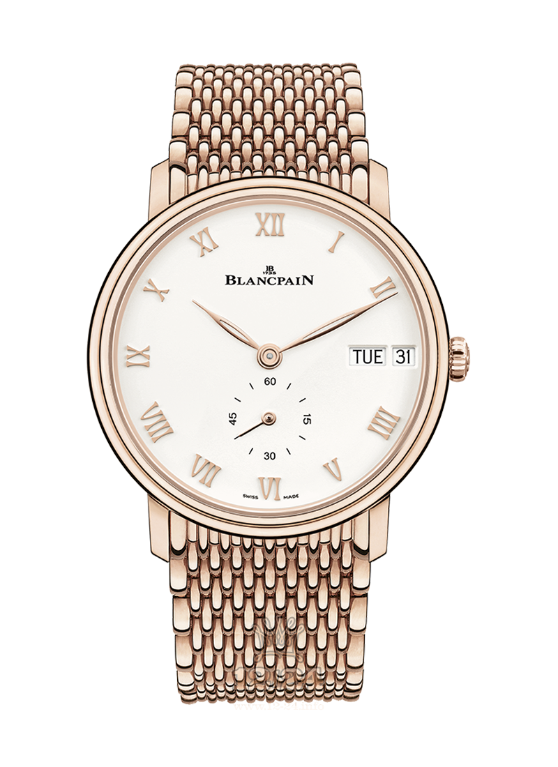 Blancpain Villeret Watch 6652-3642-MMB 40 mm Pink gold Case White Dial