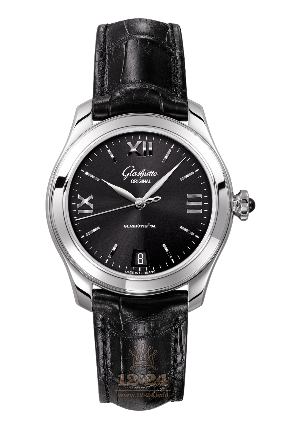 Glashutte Ladies Watch 1-39-22-20-02-44 36 mm Stainless steel Case Black Dial