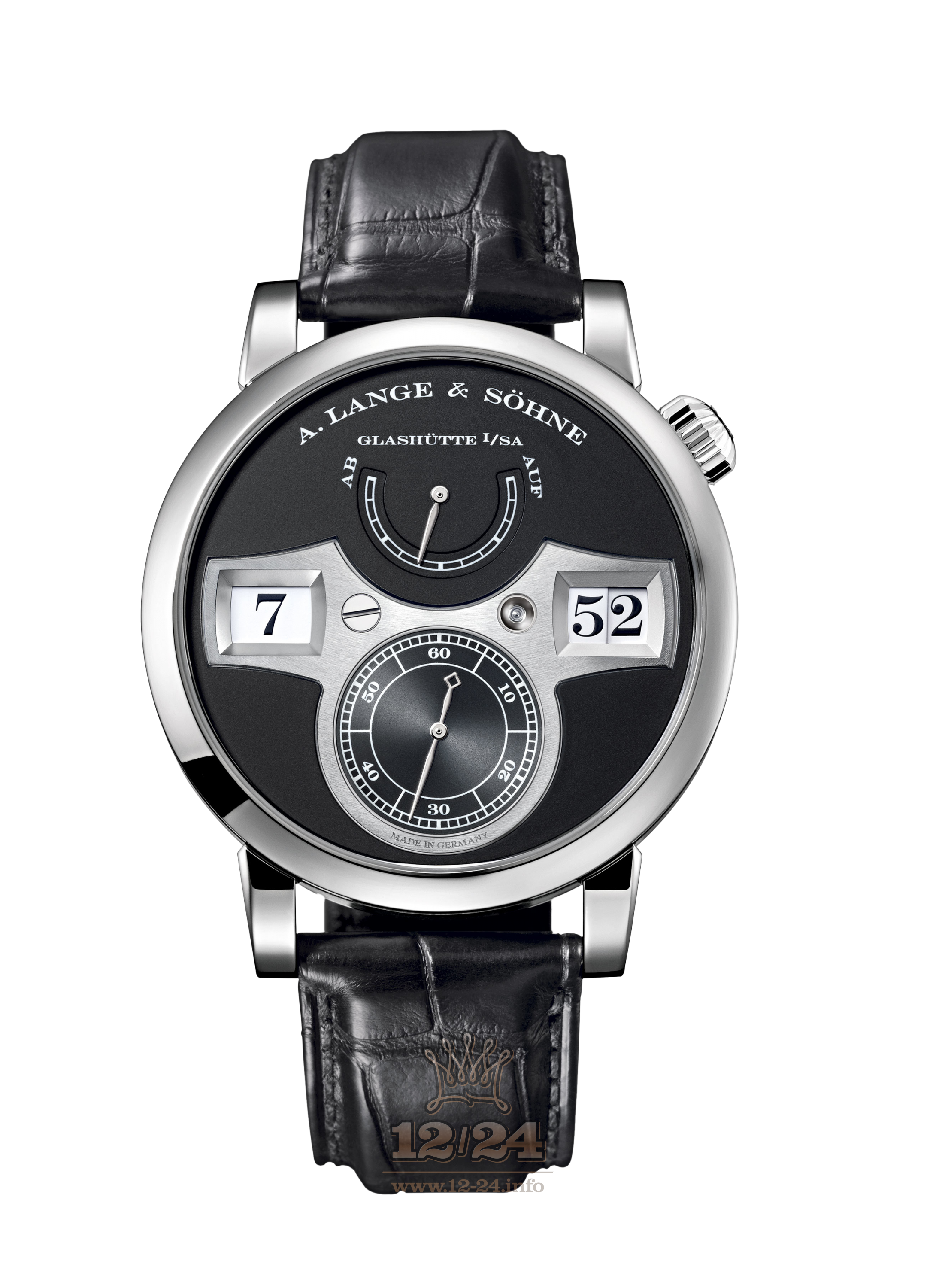 A.Lange & Sohne Zeitwerk Watch 140.029 42 mm White gold Case Black Dial