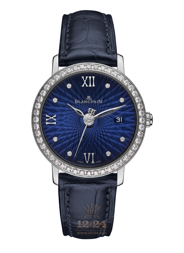 Blancpain Women Watch 6102C-1929-55A 29 mm White gold Case Dark blue Dial