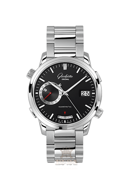 Glashutte Senator Watch 100-13-02-02-14 42 mm Stainless steel Case Black Dial