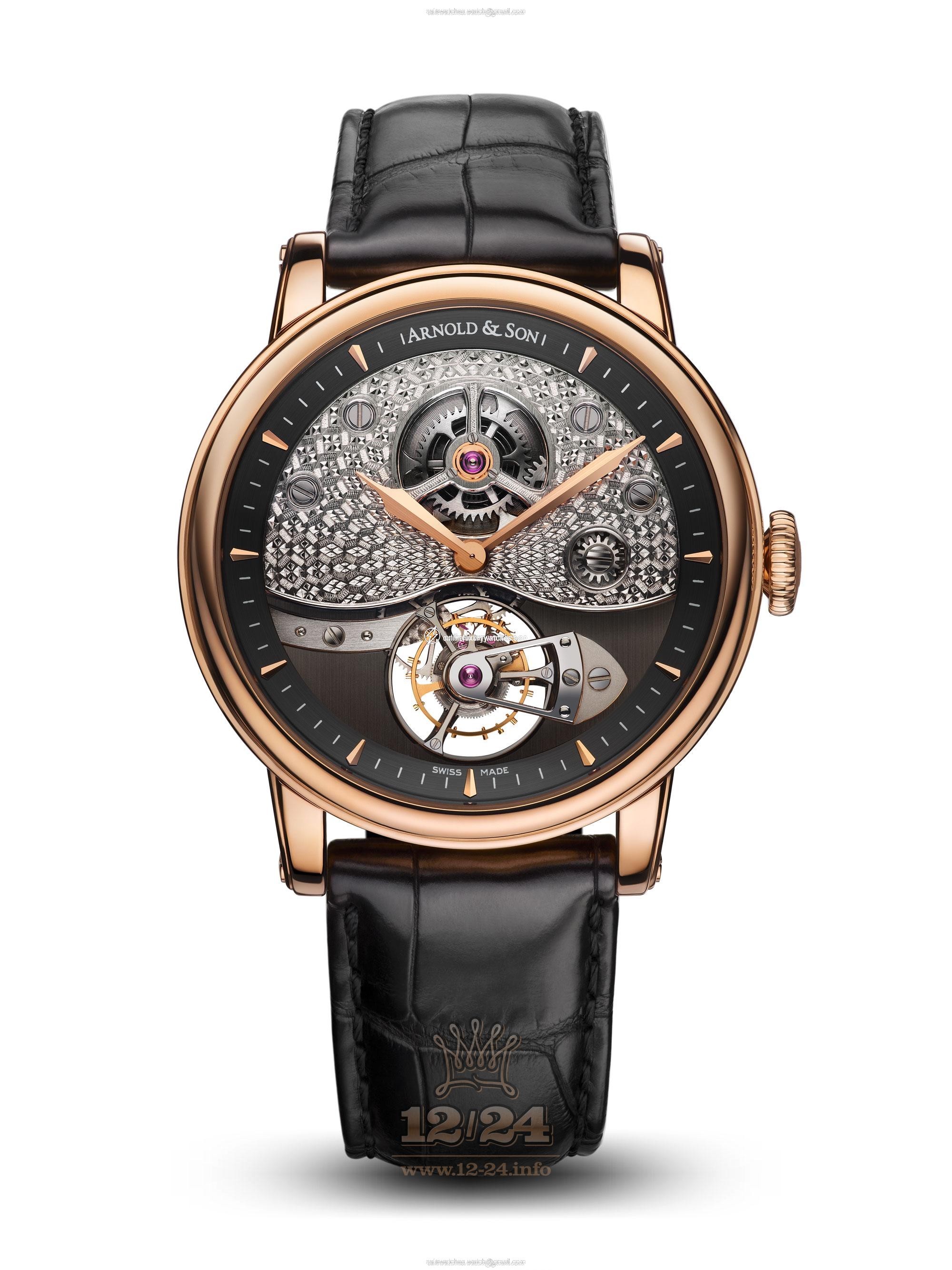 Arnold Son Royal Collection Watch 1SJAP.B04A.C113A 44 mm Pink gold Case Black Silver Dial