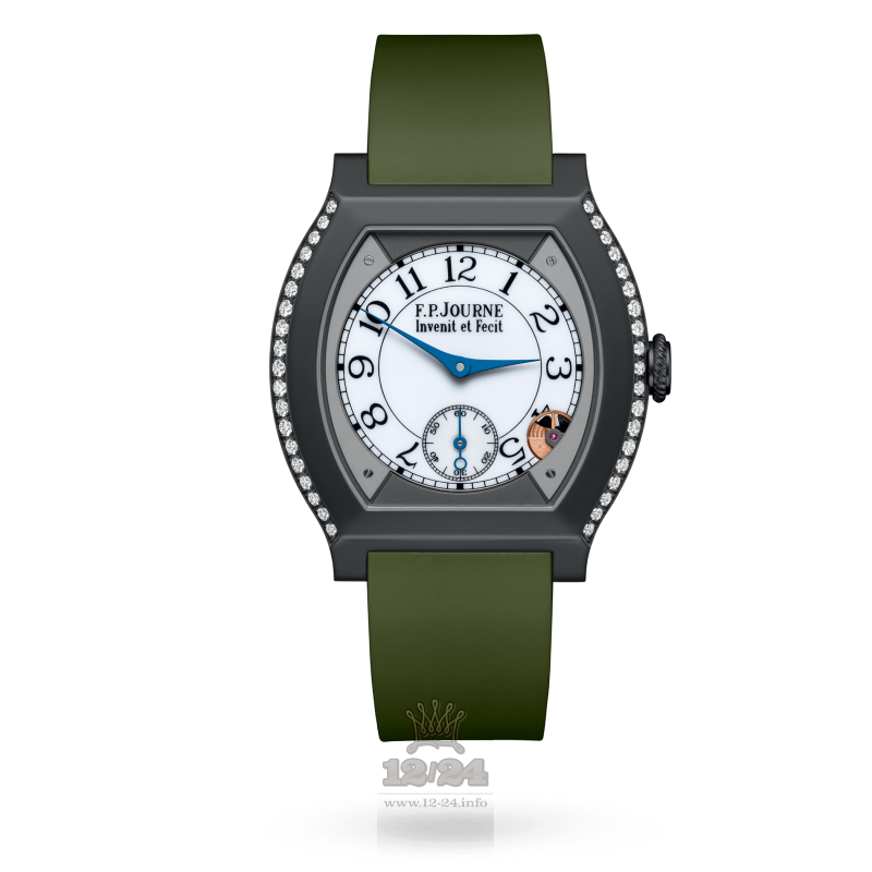 F.P.Journe Elegante Watch 40 mm titalytr 2 rows diamonds 40 mm Titanium Case White Dial