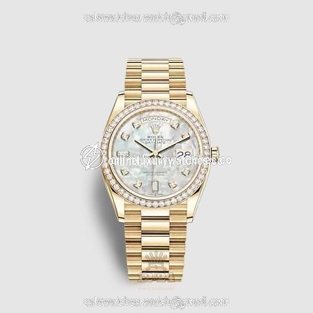 Rolex Day-Date Watch 128348rbr-0017 36 mm Yellow gold Case White Dial