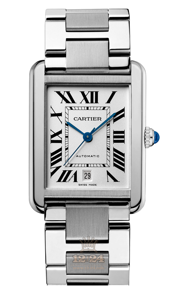 Cartier Tank Watch W5200028 31 mm Stainless steel Case Silver Dial
