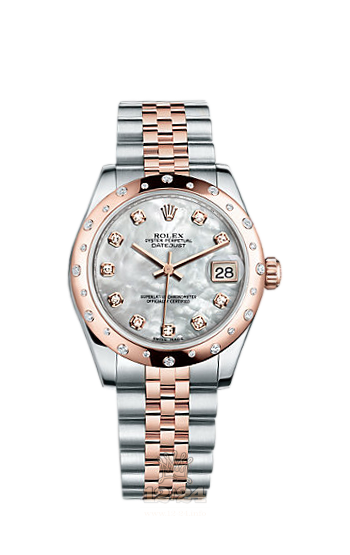 Rolex Lady-Datejust Watch 178341-0004 31 mm Steel / Pink gold Case White Dial