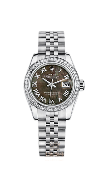 Rolex Lady-Datejust Watch 179384-0035 26 mm Steel / White gold Case Black Dial