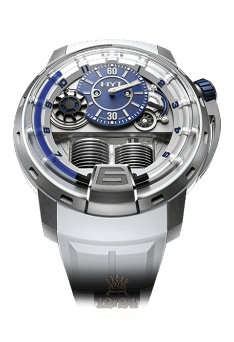 HYT H1 Watch 148-tt-21-bf-rw 49 mm Titanium Case Silver Dark blue Dial