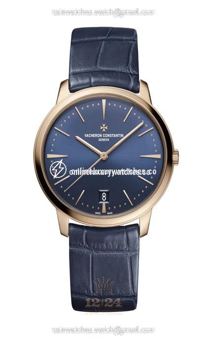 Vacheron Constantin Patrimony Watch 4100U/000R-B643 36 mm Pink gold Case Dark blue Dial